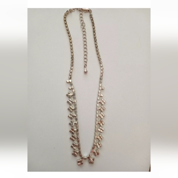 VINTAGE Rhinestone Choker Necklace Sparkling Clear Rhinestone Bride Prom Pageant - Picture 5 of 7